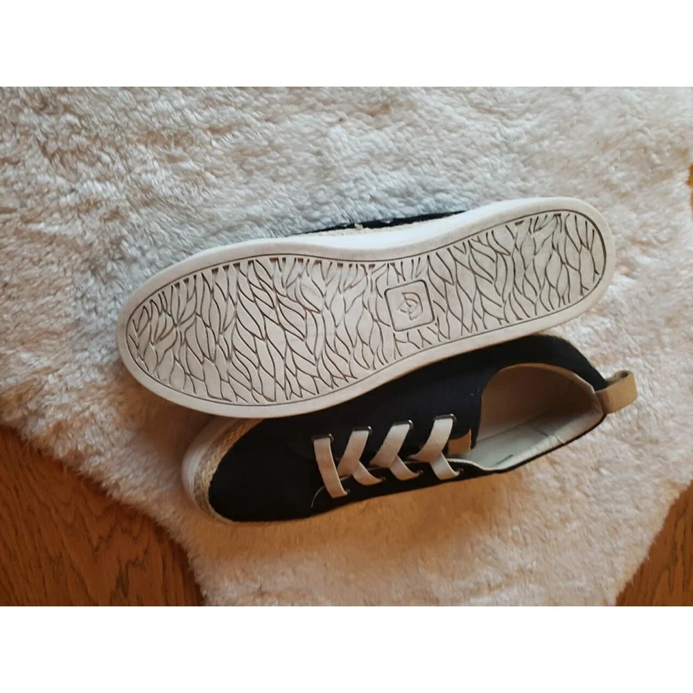 Spenco Orthotic Gored Lace Slip-On Sneaker Canvas Women's  Sz 12 Black‎  EUC